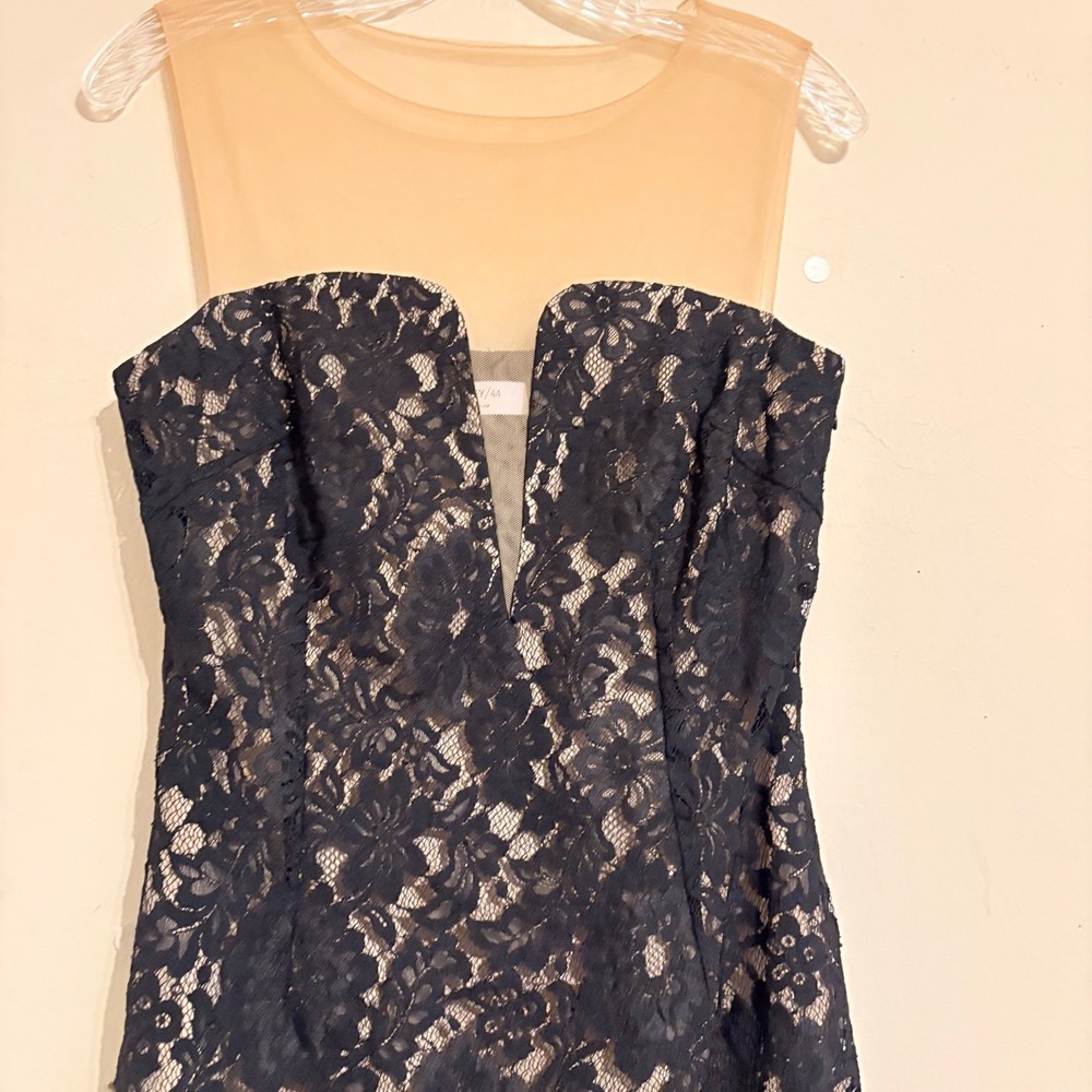 Bailey 44 Vivian Black Lace Illusion Neckline Sheath Dress Sleeveless Cocktail 6 - Picture 16 of 16